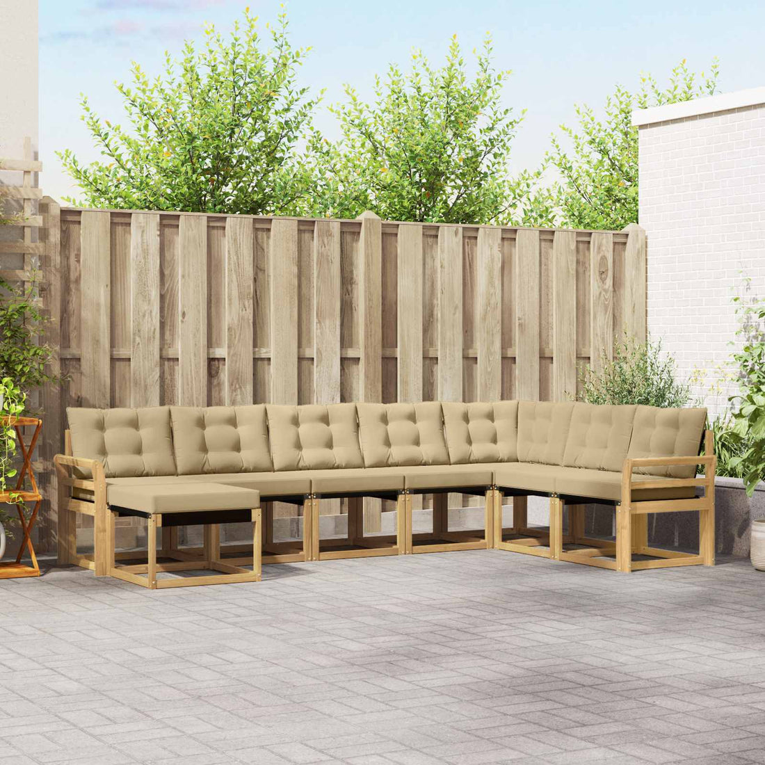 vidaXL Conjunto de sofás de exterior 8 uds. y Beige