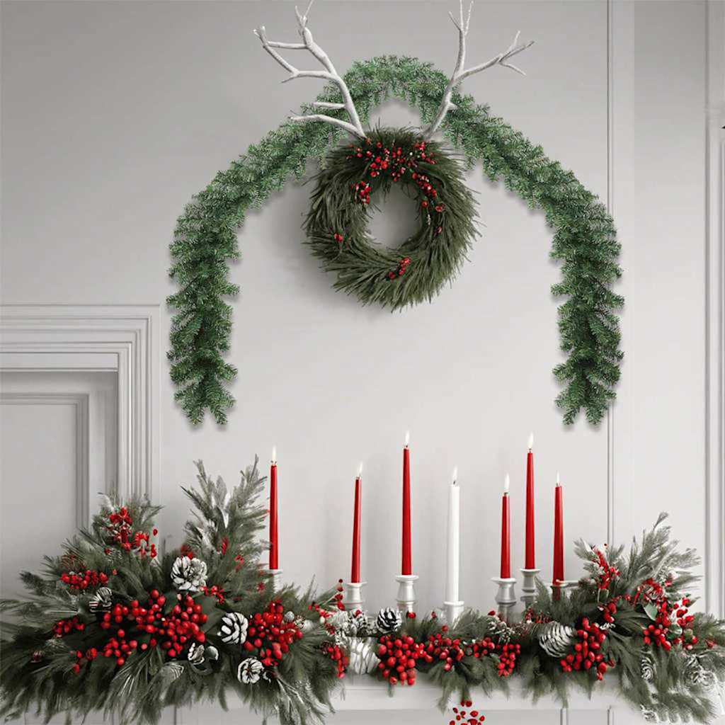 vidaXL Guirnalda de Navidad 2 uds. Verde 20 m PVC