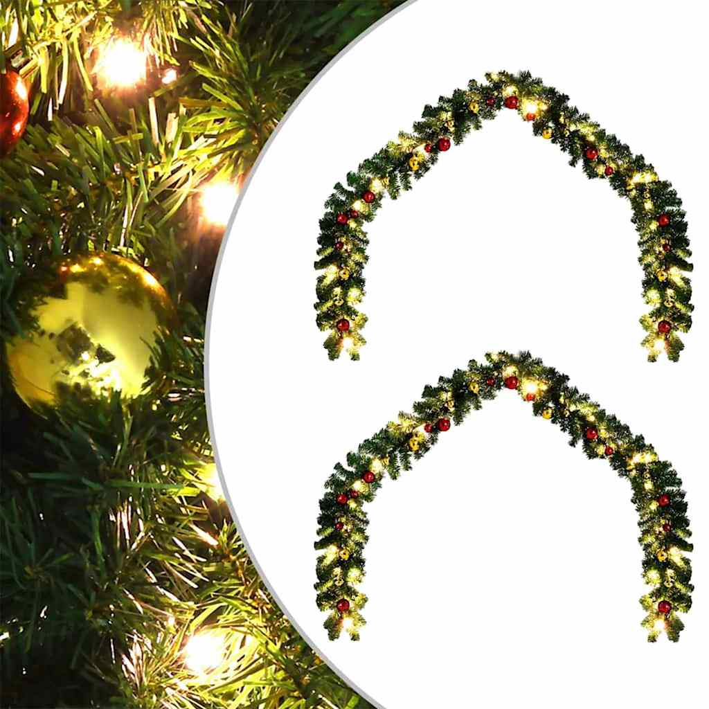 vidaXL Guirnalda de Navidad 2 uds. 600 LED Verde 20 m PVC