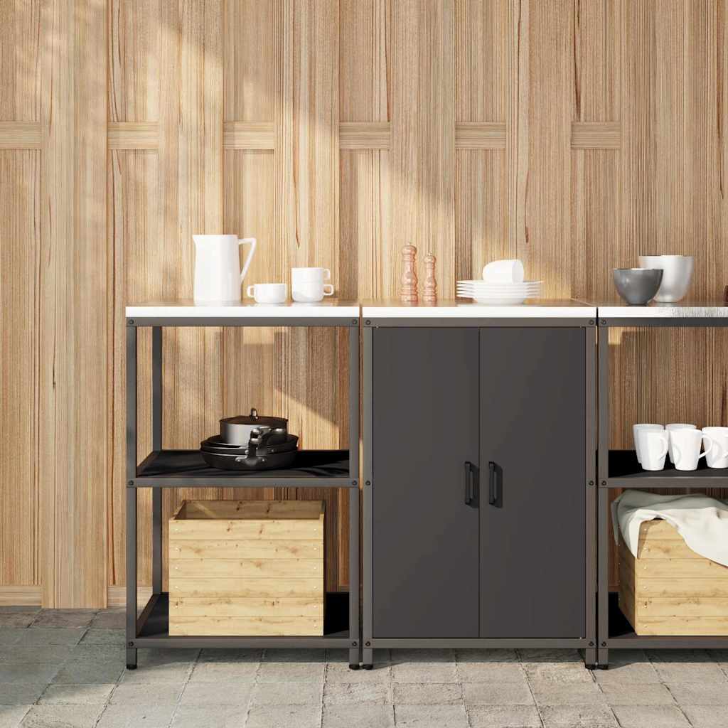 vidaXL Juego de Almacenamiento de Cocina HATTEM 2 uds. Negro