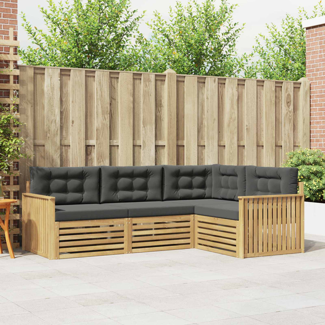 vidaXL Conjunto de sofás de exterior 4 uds. Blanco y Antracita