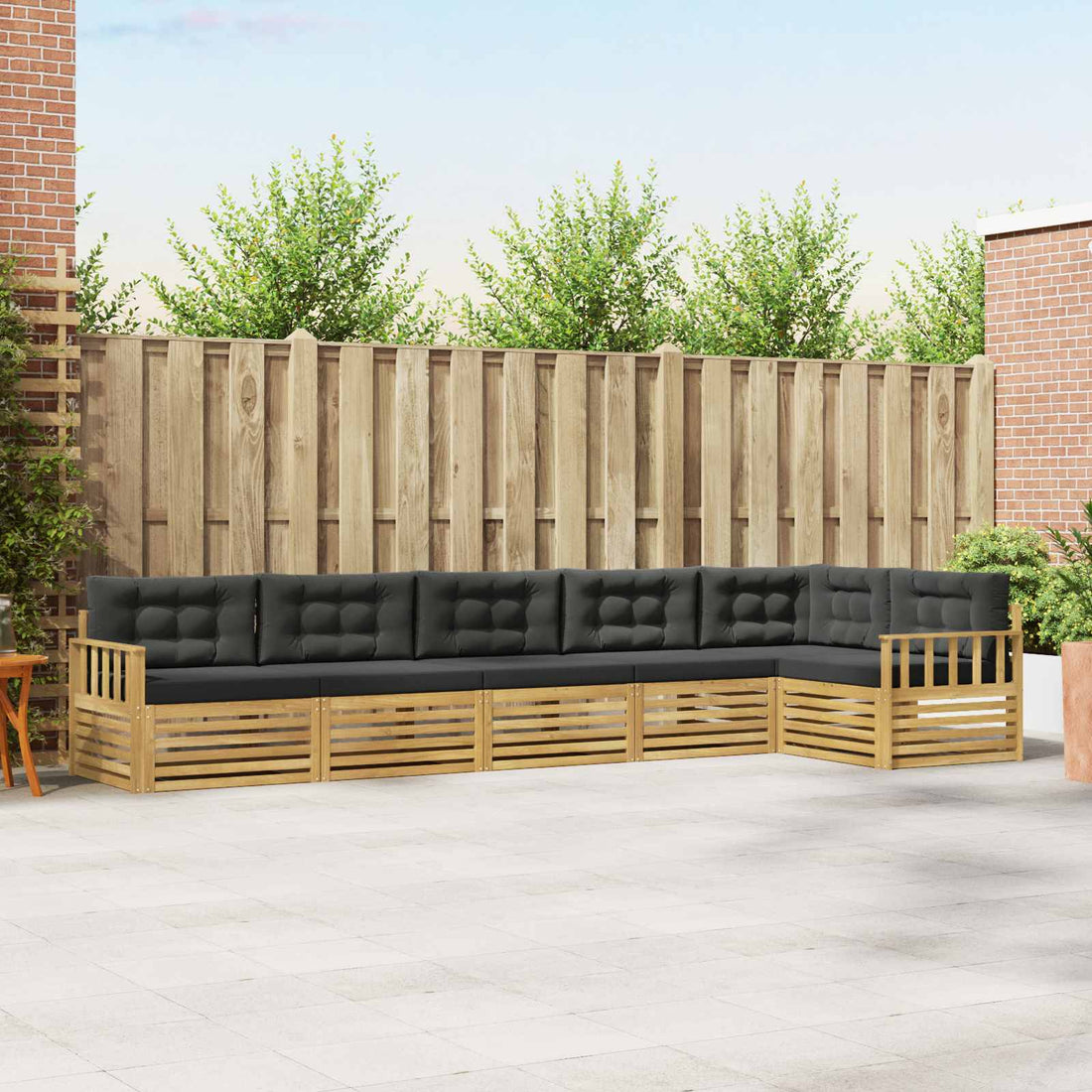 vidaXL Conjunto de sofás de exterior 6 uds. Blanco y Antracita