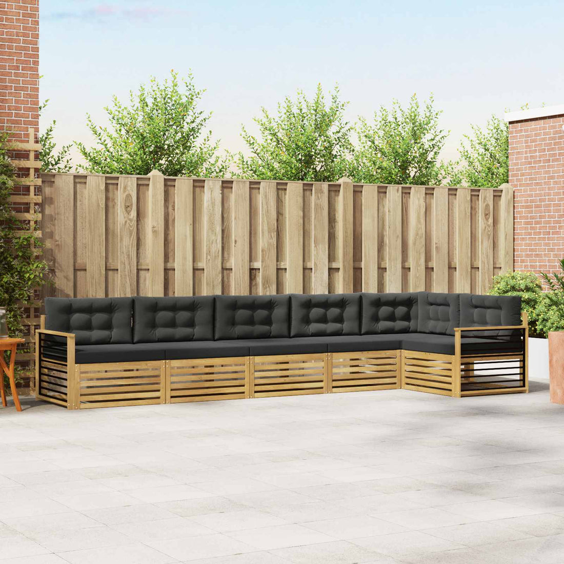 vidaXL Conjunto de sofás de exterior 6 uds. Blanco y Antracita