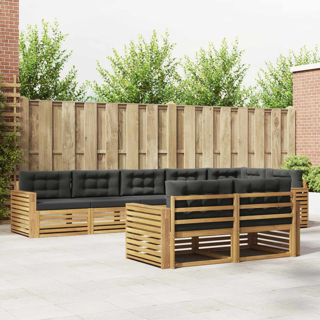 vidaXL Conjunto de sofás de exterior 8 uds. Blanco y Antracita