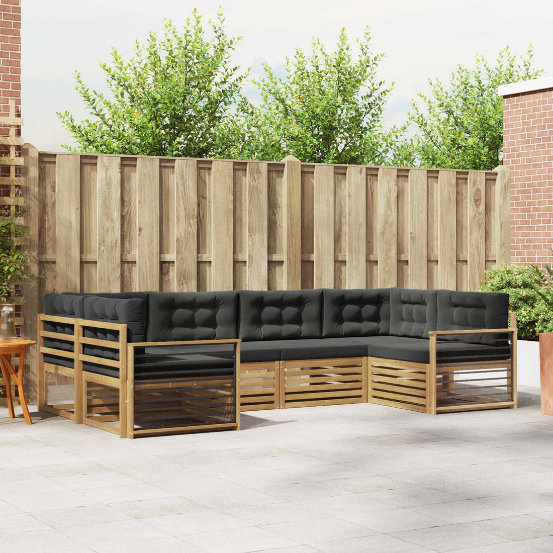 vidaXL Conjunto de sofás de exterior 6 uds. Blanco y Antracita