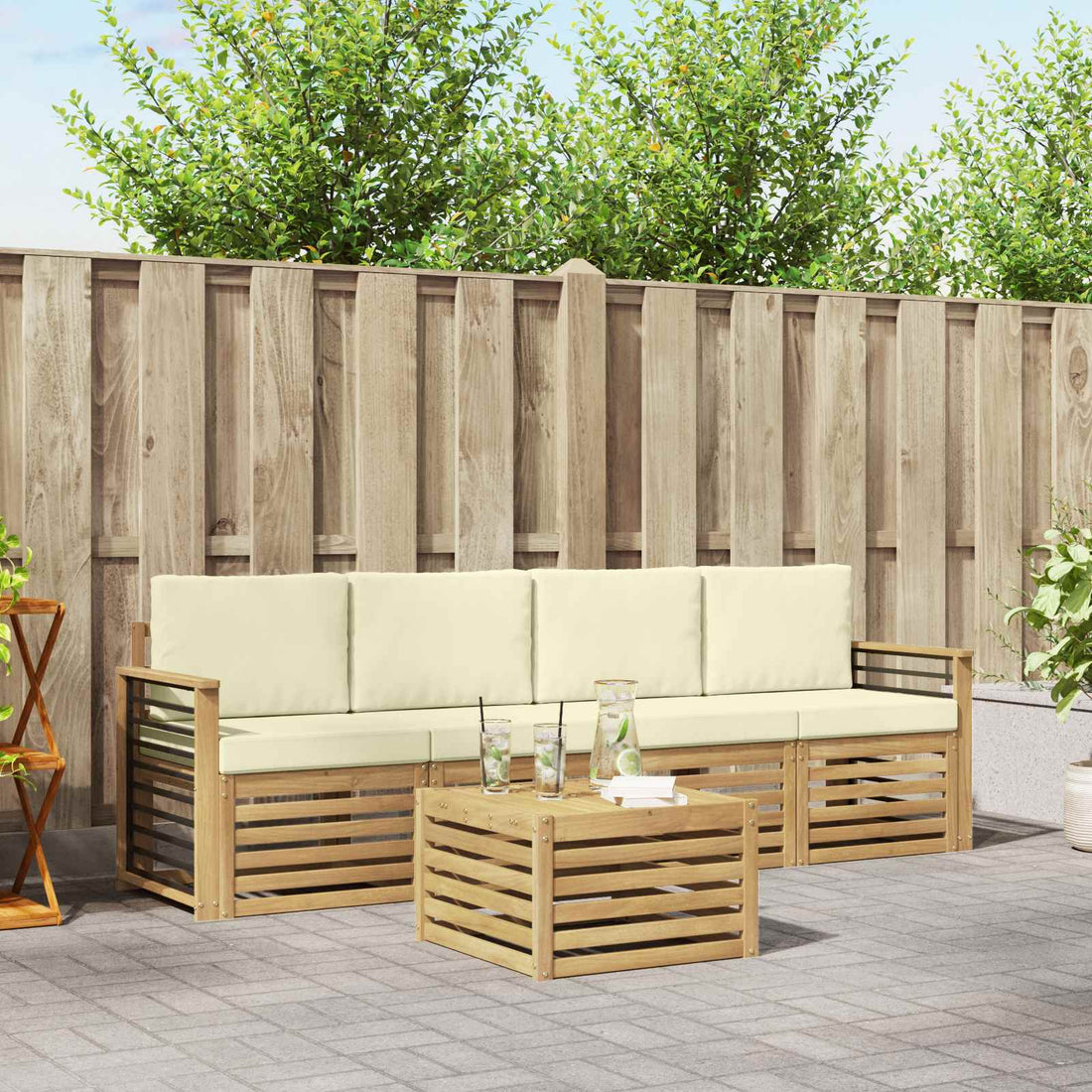 vidaXL Conjunto de sofás de exterior 5 uds.