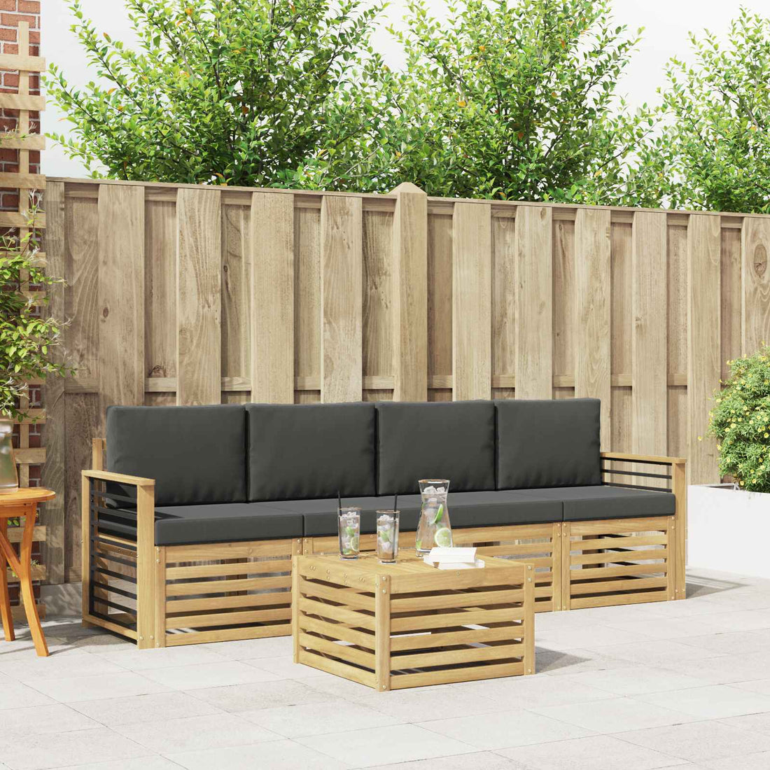 vidaXL Conjunto de sofás de exterior 5 uds.