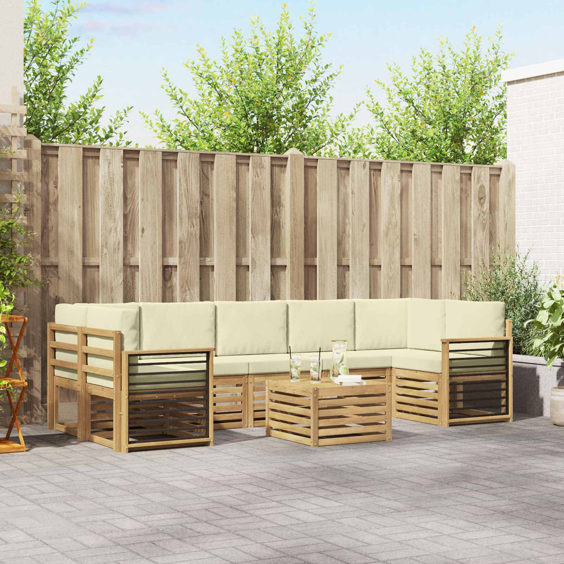 vidaXL Juegos de sofás Madera de Acacia Sólida