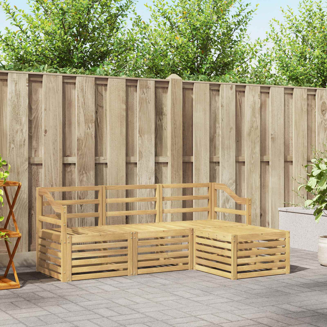 vidaXL Conjunto de sofás de exterior 4 uds. Blanco