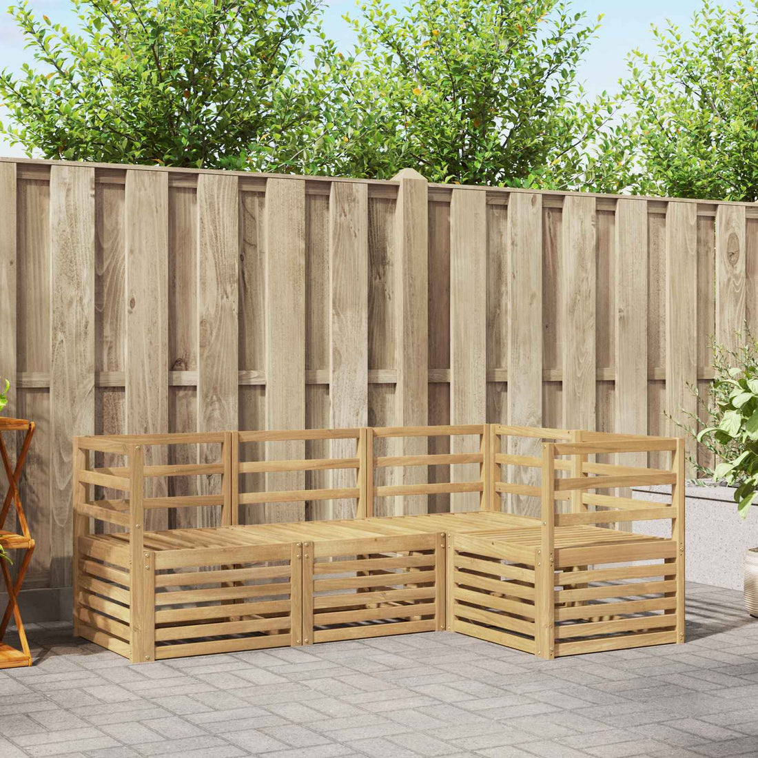 vidaXL Conjunto de sofás de exterior 4 uds. Blanco