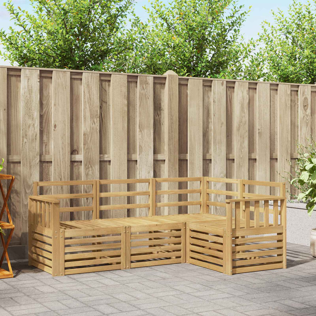 vidaXL Conjunto de sofás de exterior 4 uds. Blanco