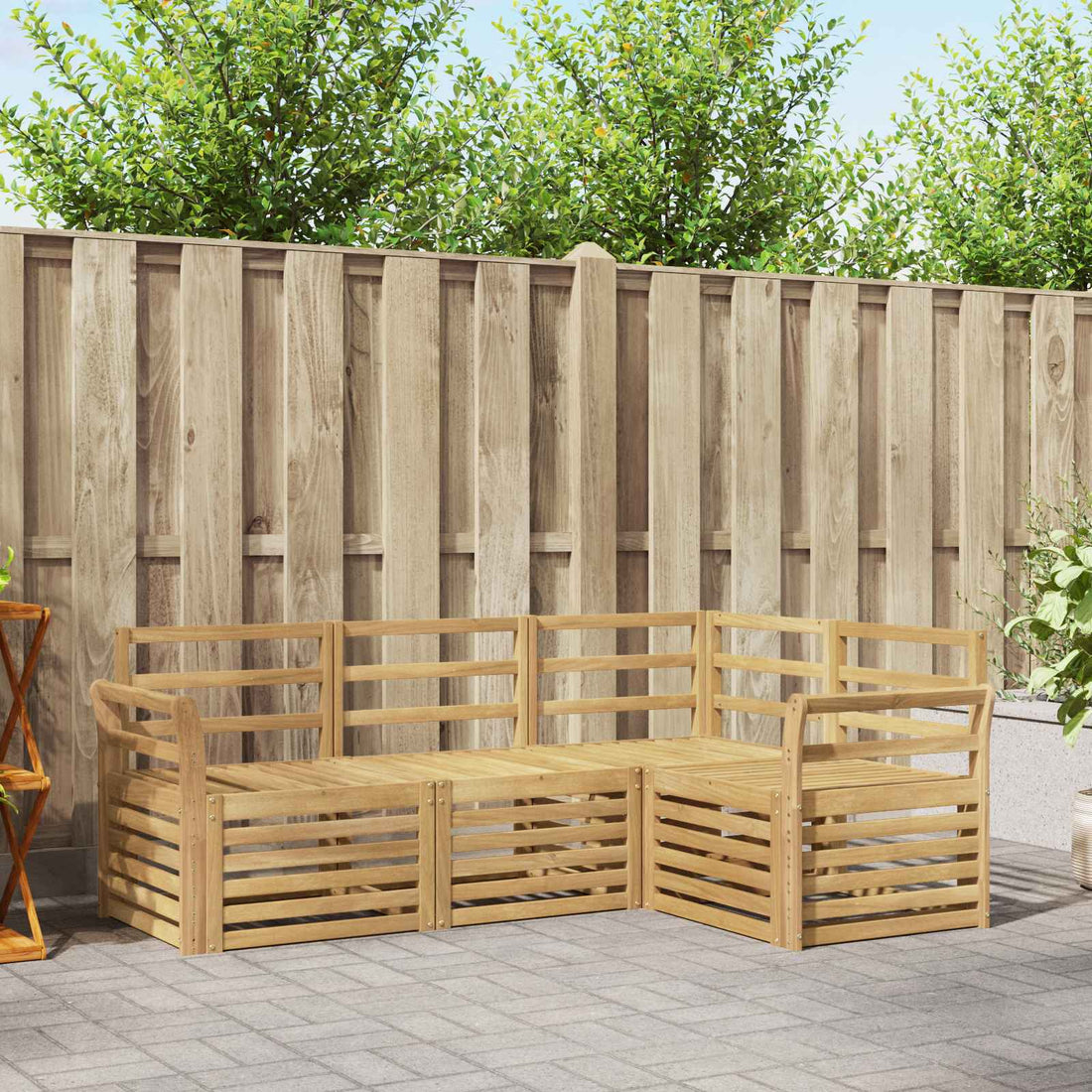 vidaXL Conjunto de sofás de exterior 4 uds. Blanco