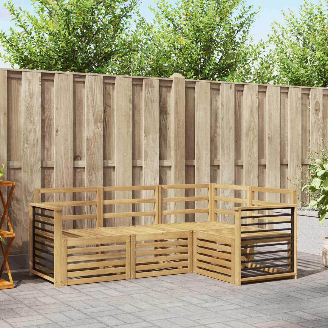 vidaXL Conjunto de sofás de exterior 4 uds. Blanco