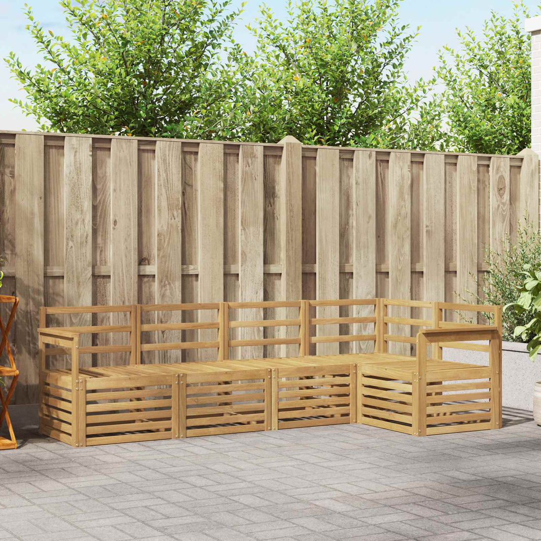vidaXL Conjunto de sofás de exterior 5 uds. Blanco
