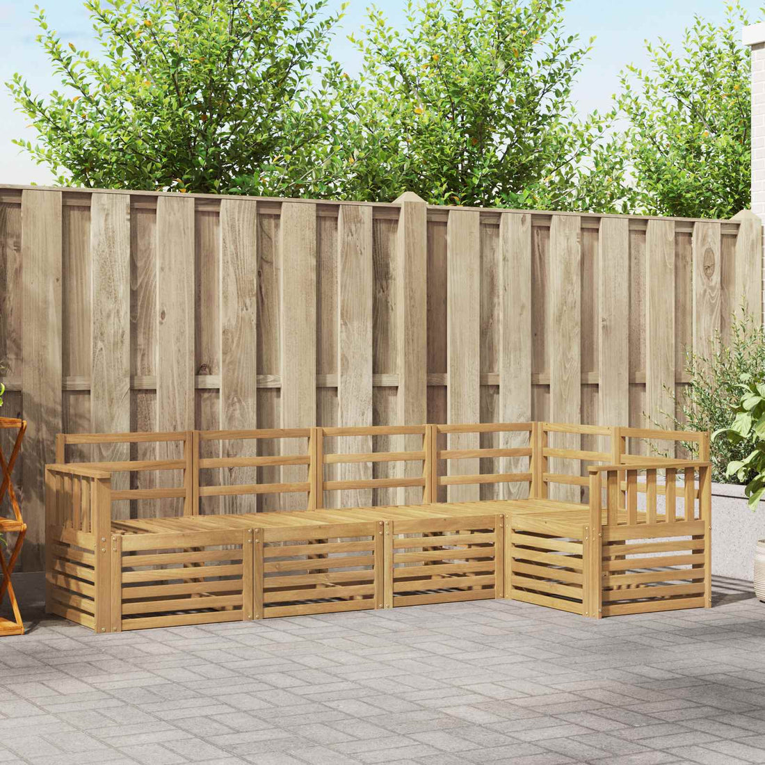 vidaXL Conjunto de sofás de exterior 5 uds. Blanco