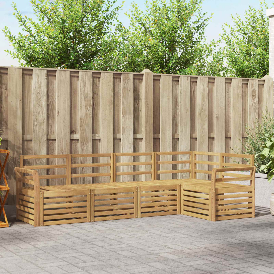 vidaXL Conjunto de sofás de exterior 5 uds. Blanco