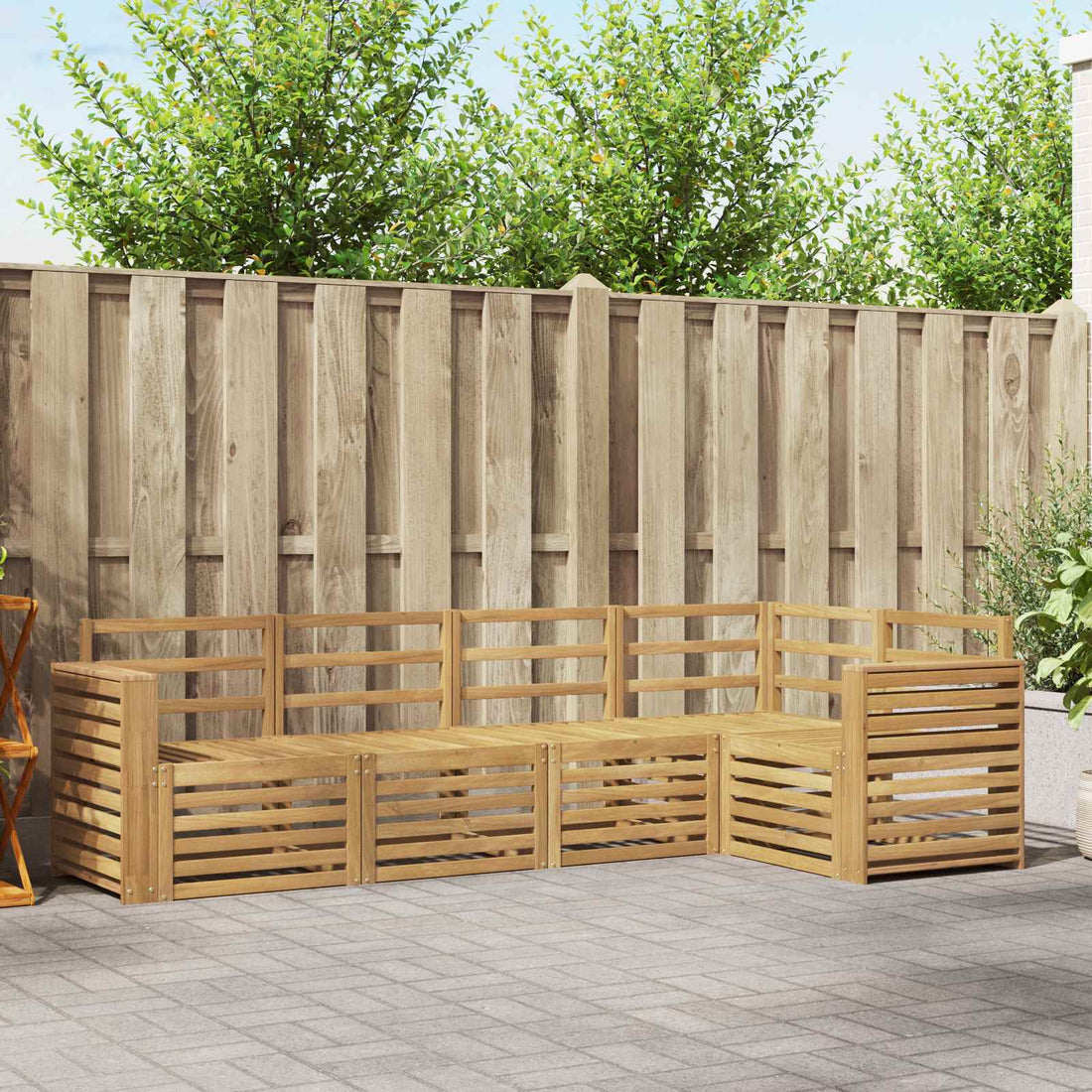 vidaXL Conjunto de sofás de exterior 5 uds. Blanco