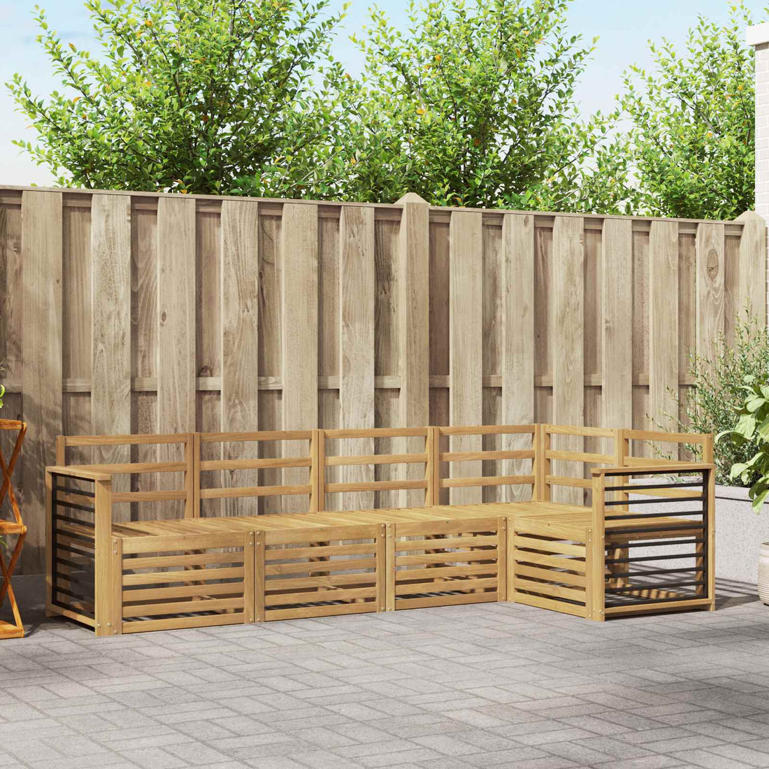 vidaXL Conjunto de sofás de exterior 5 uds. Blanco