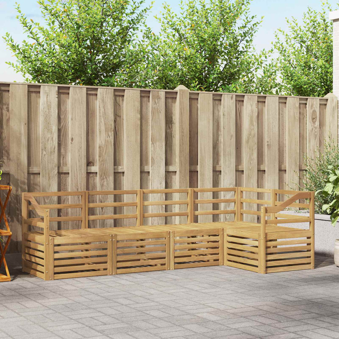 vidaXL Conjunto de sofás de exterior 5 uds. Blanco