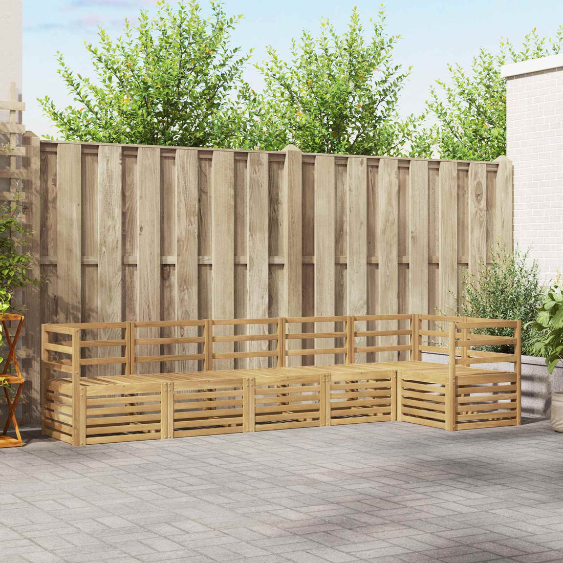 vidaXL Conjunto de sofás de exterior 6 uds. Blanco