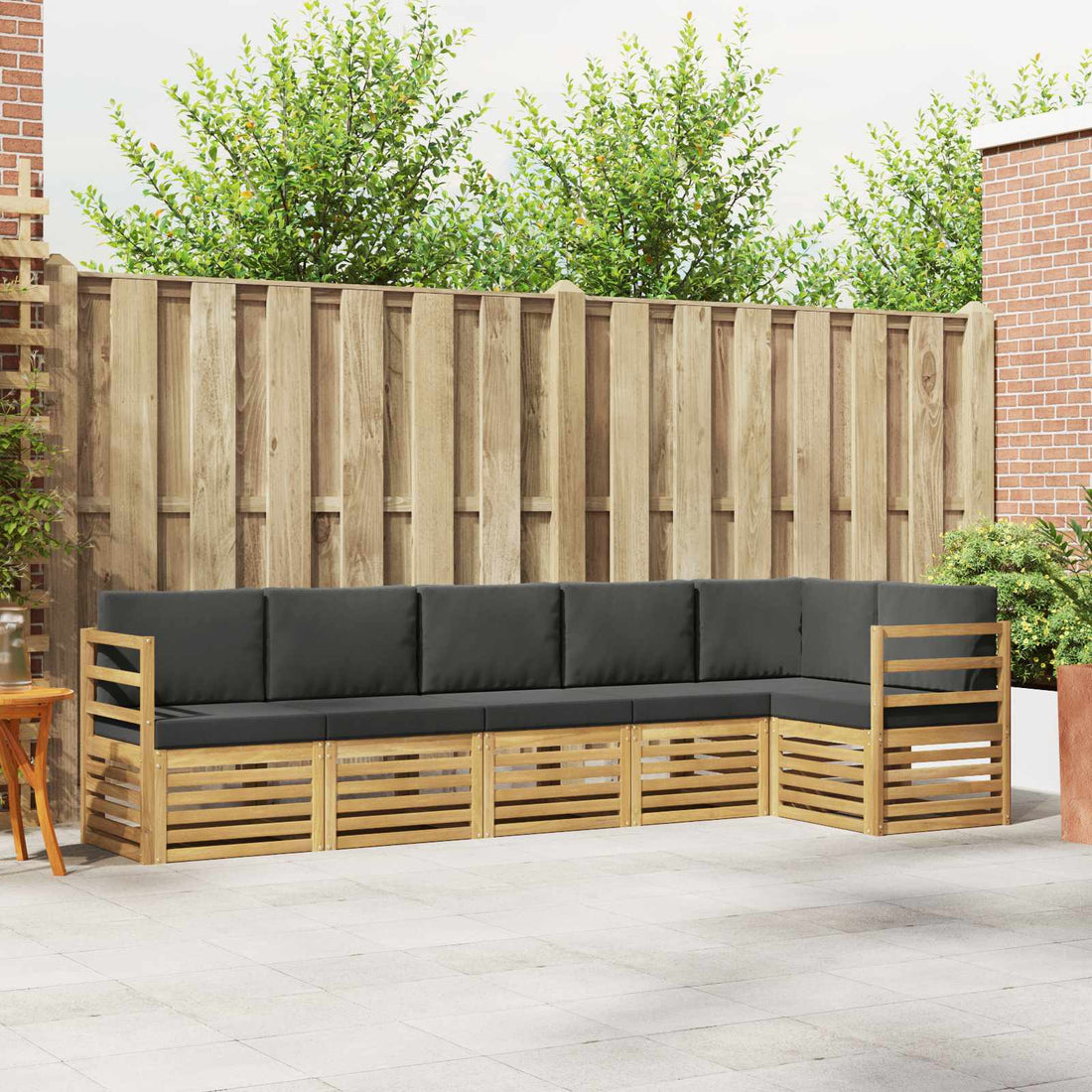 vidaXL Conjunto de sofás de exterior 6 uds. Blanco y Antracita