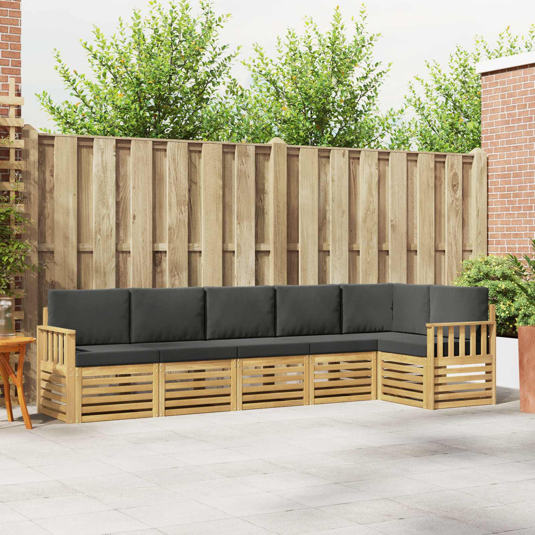 vidaXL Conjunto de sofás de exterior 6 uds. Blanco y Antracita