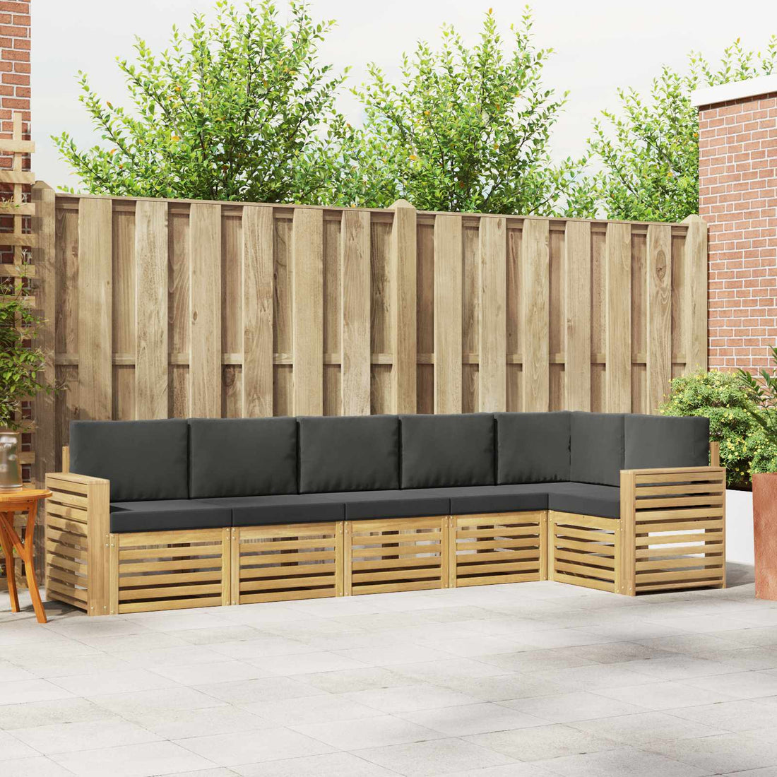 vidaXL Conjunto de sofás de exterior 6 uds. Blanco y Antracita