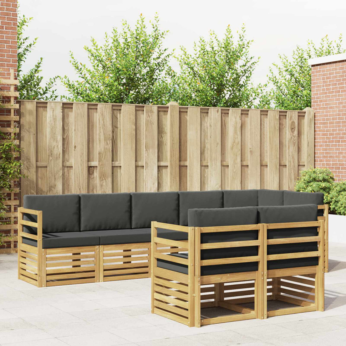 vidaXL Conjunto de sofás de exterior 8 uds. Blanco y Antracita