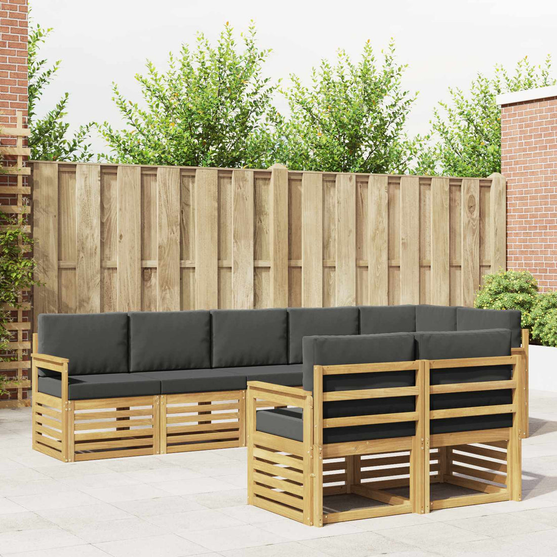 vidaXL Conjunto de sofás de exterior 8 uds. Blanco y Antracita