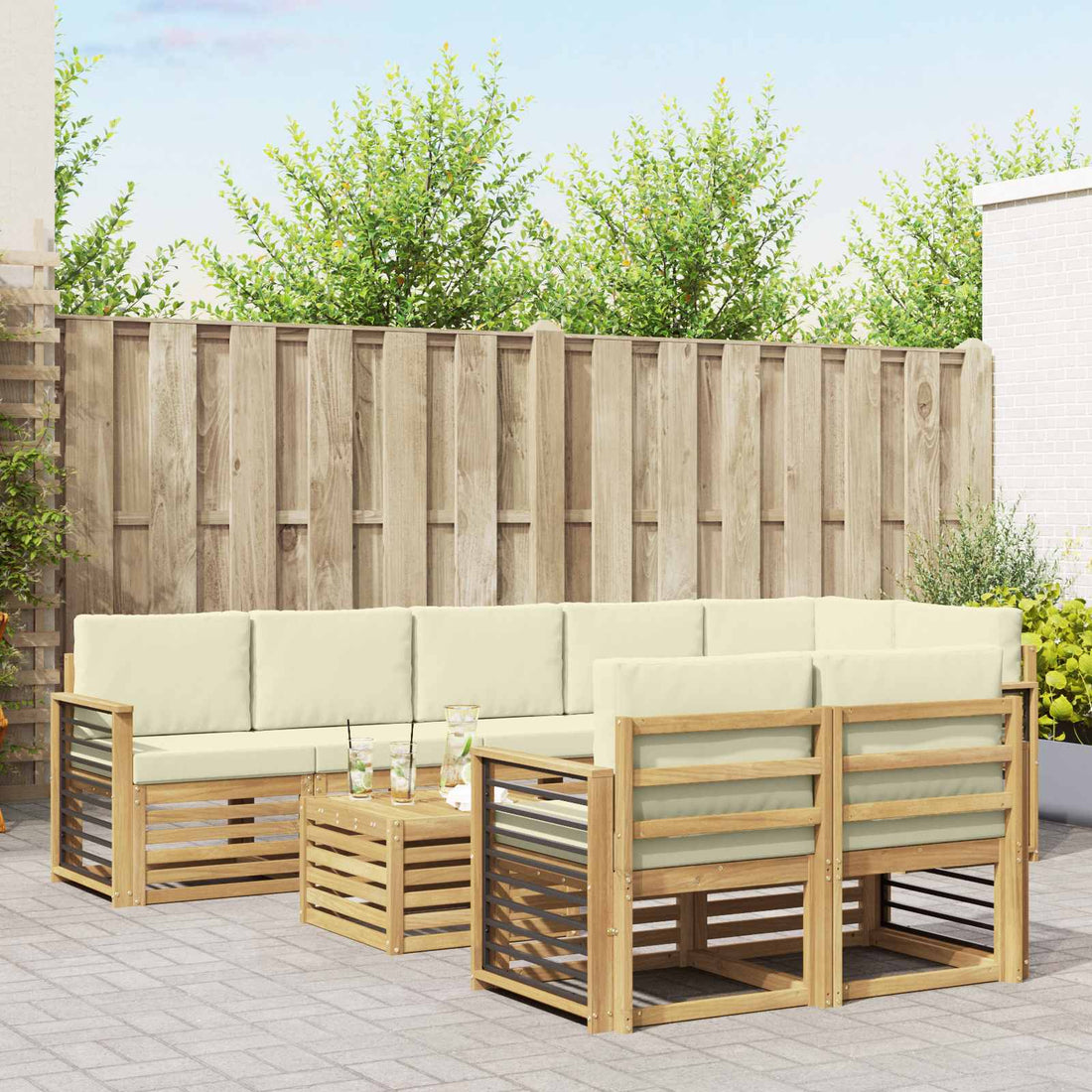 vidaXL Juegos de sofás Madera de Acacia Sólida