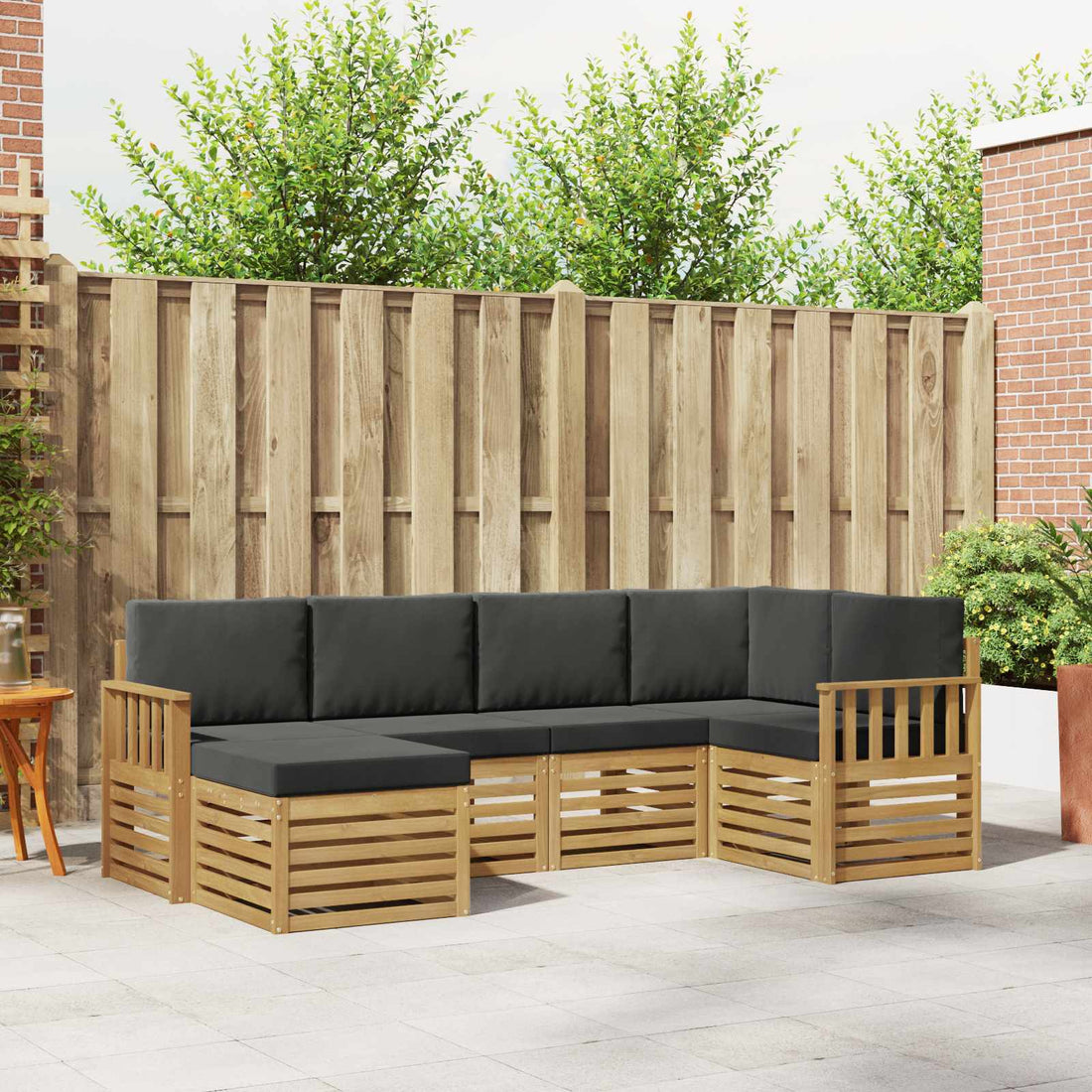 vidaXL Conjunto de sofás de exterior 6 uds. Blanco y Antracita