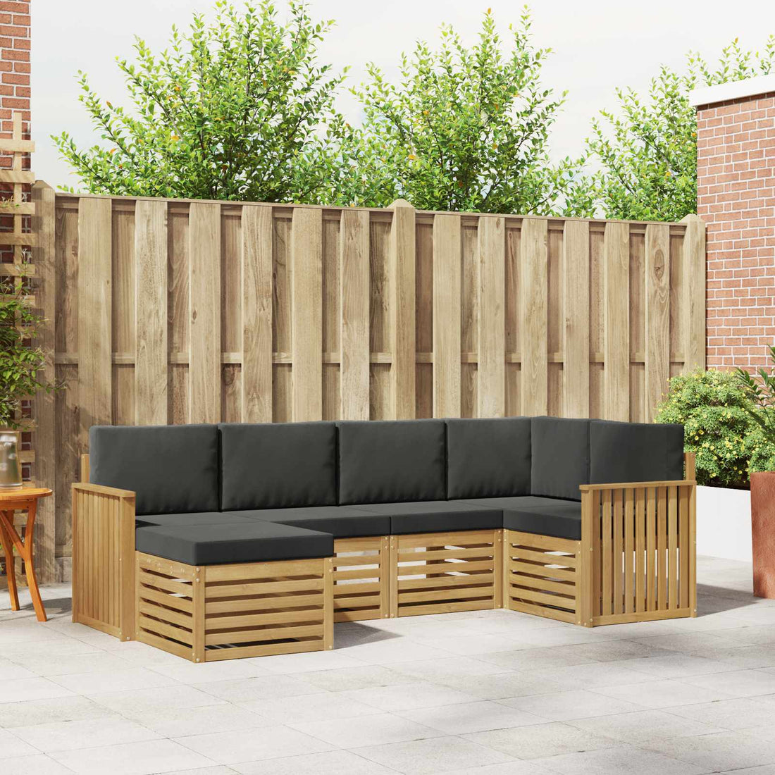 vidaXL Conjunto de sofás de exterior 6 uds. Blanco y Antracita
