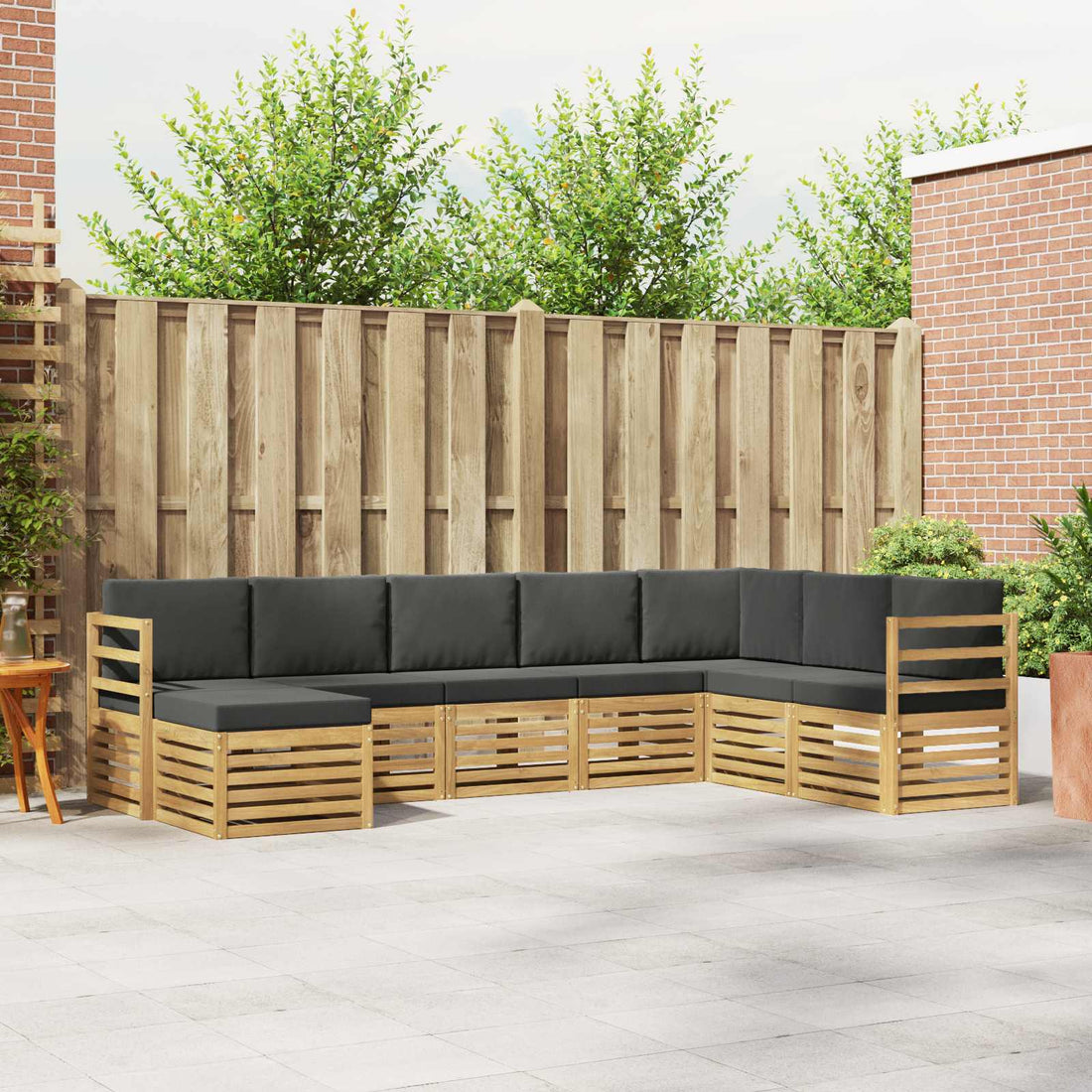 vidaXL Conjunto de sofás de exterior 8 uds. Blanco y Antracita