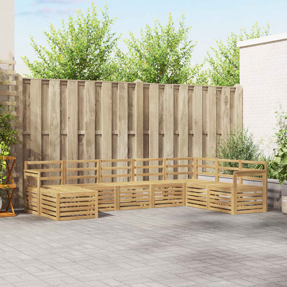 vidaXL Conjunto de sofás de exterior 8 uds. Blanco