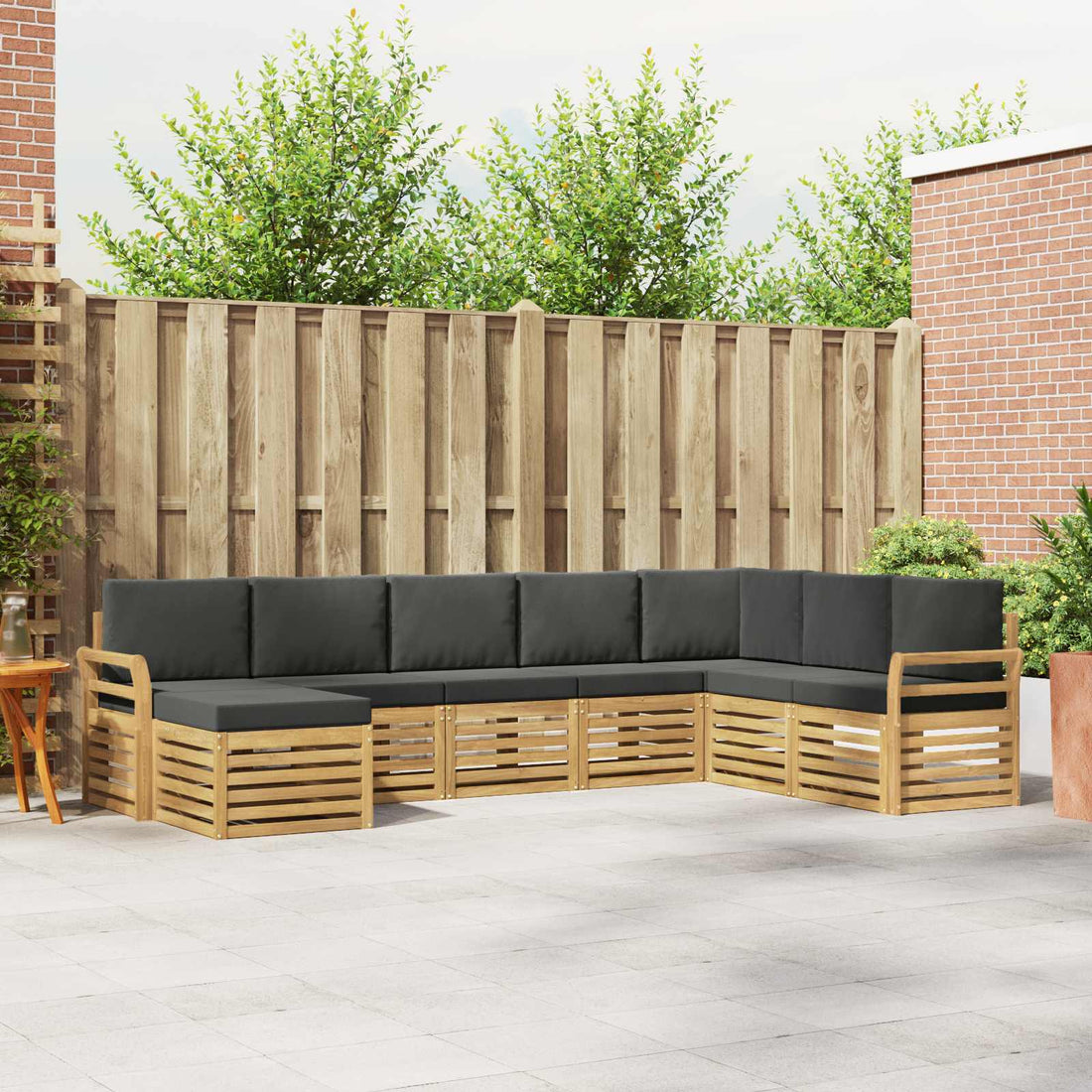 vidaXL Conjunto de sofás de exterior 8 uds. Blanco y Antracita