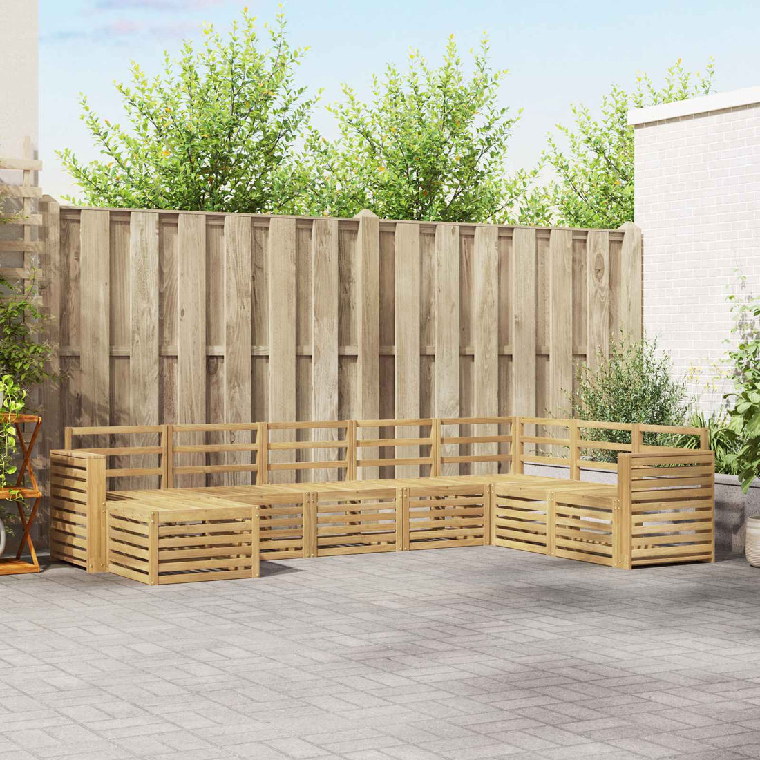 vidaXL Conjunto de sofás de exterior 8 uds. Blanco
