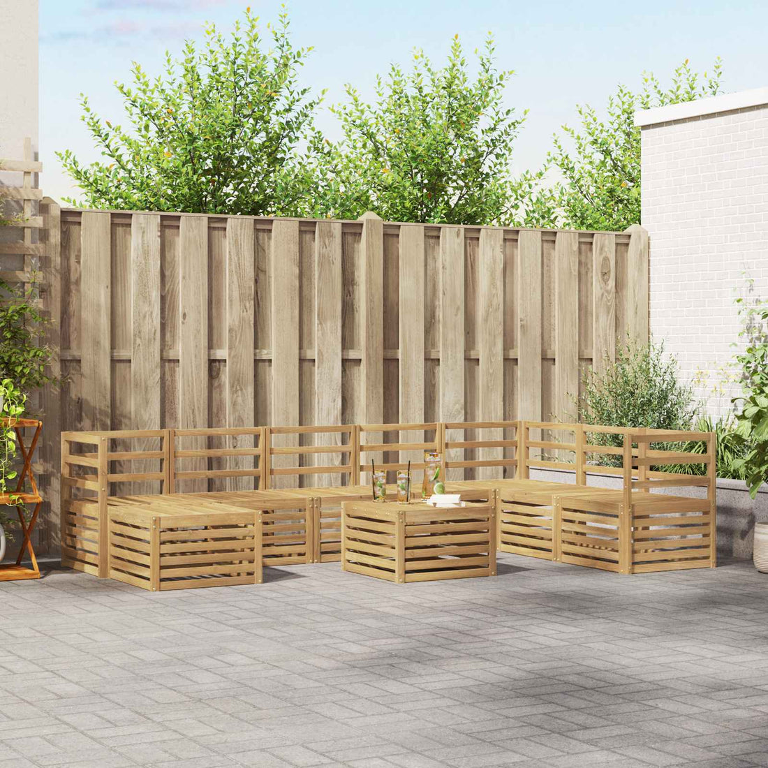 vidaXL Juegos de sofás Madera de Acacia Sólida