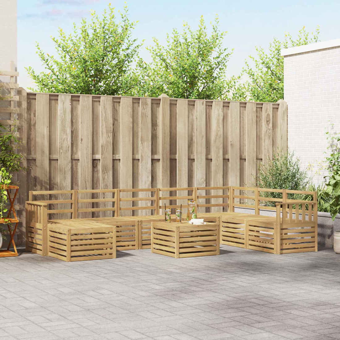 vidaXL Juegos de sofás Madera de Acacia Sólida