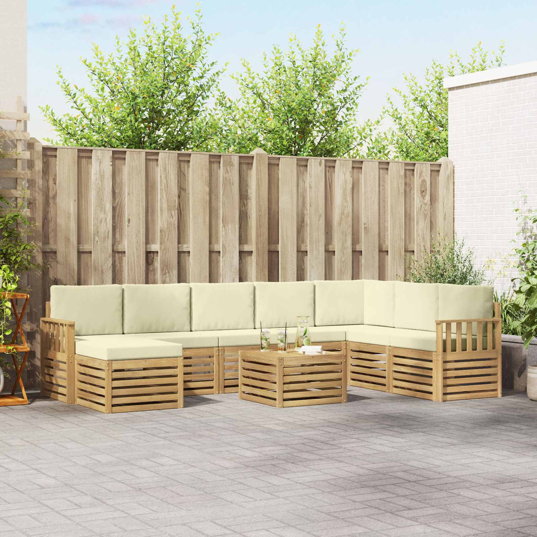 vidaXL Juegos de sofás Madera de Acacia Sólida
