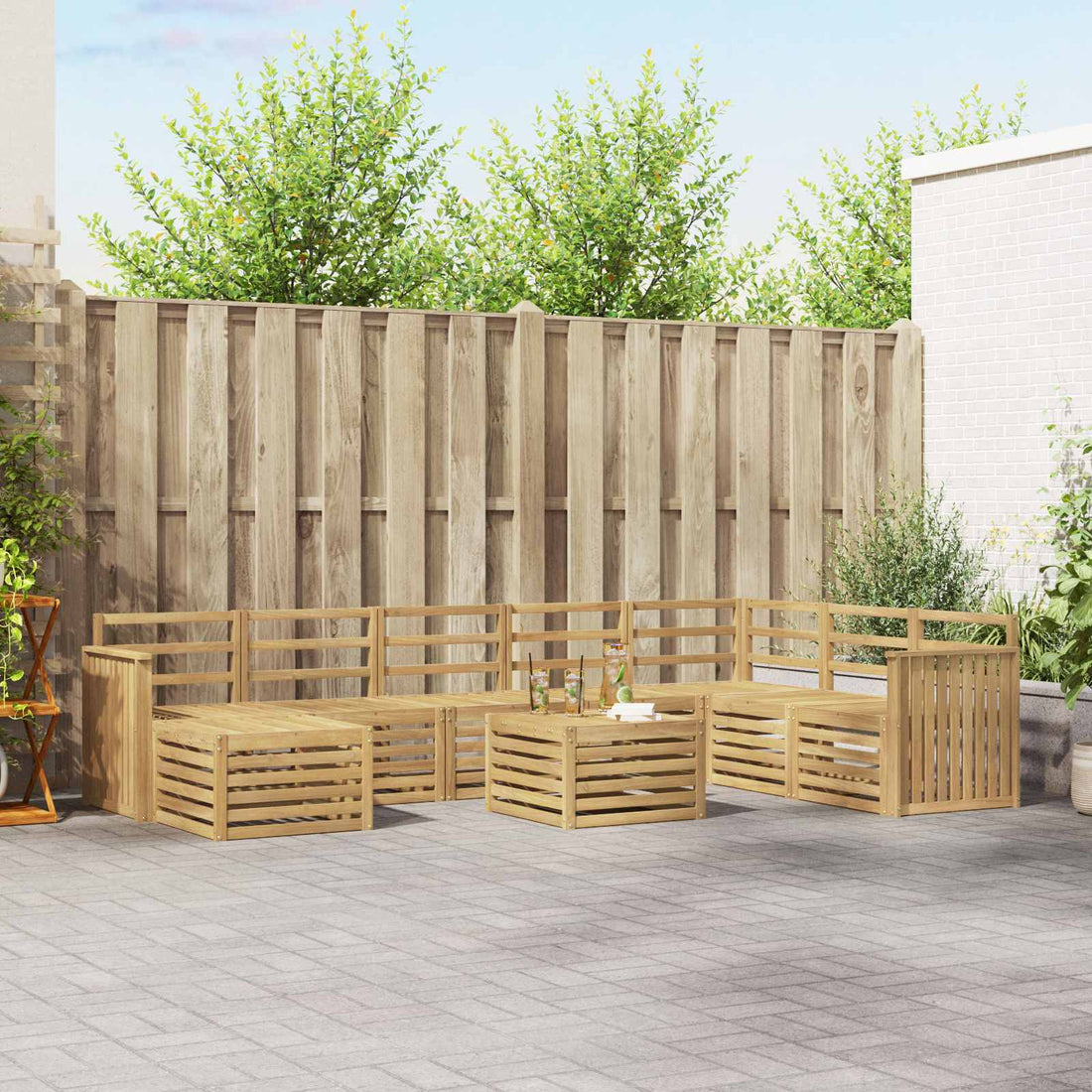 vidaXL Juegos de sofás Madera de Acacia Sólida