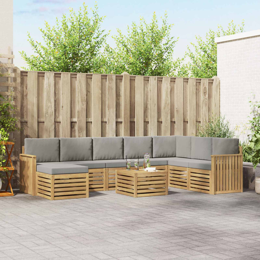 vidaXL Juegos de sofás Madera de Acacia Sólida
