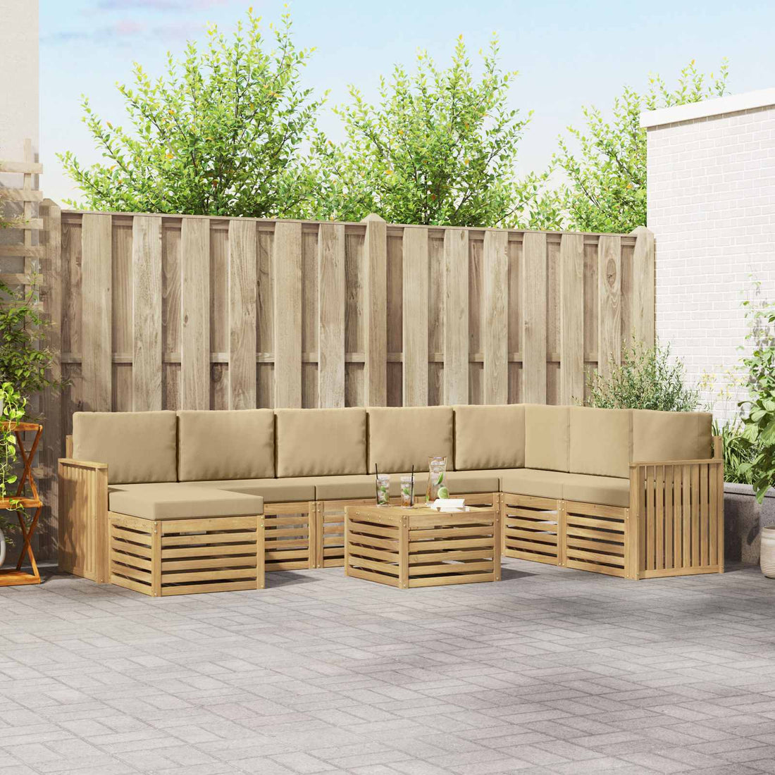 vidaXL Juegos de sofás Madera de Acacia Sólida
