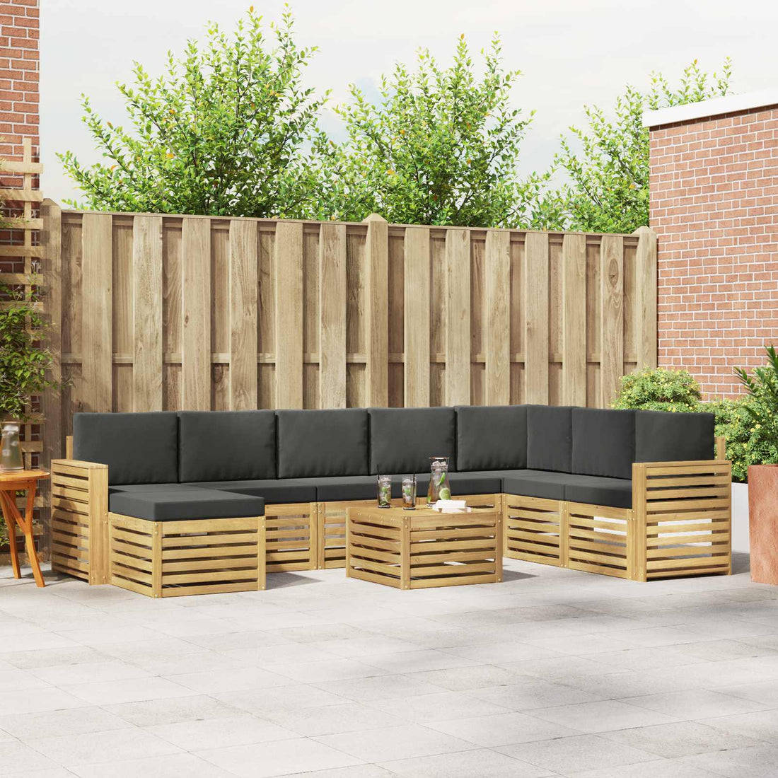 vidaXL Juegos de sofás Madera de Acacia Sólida