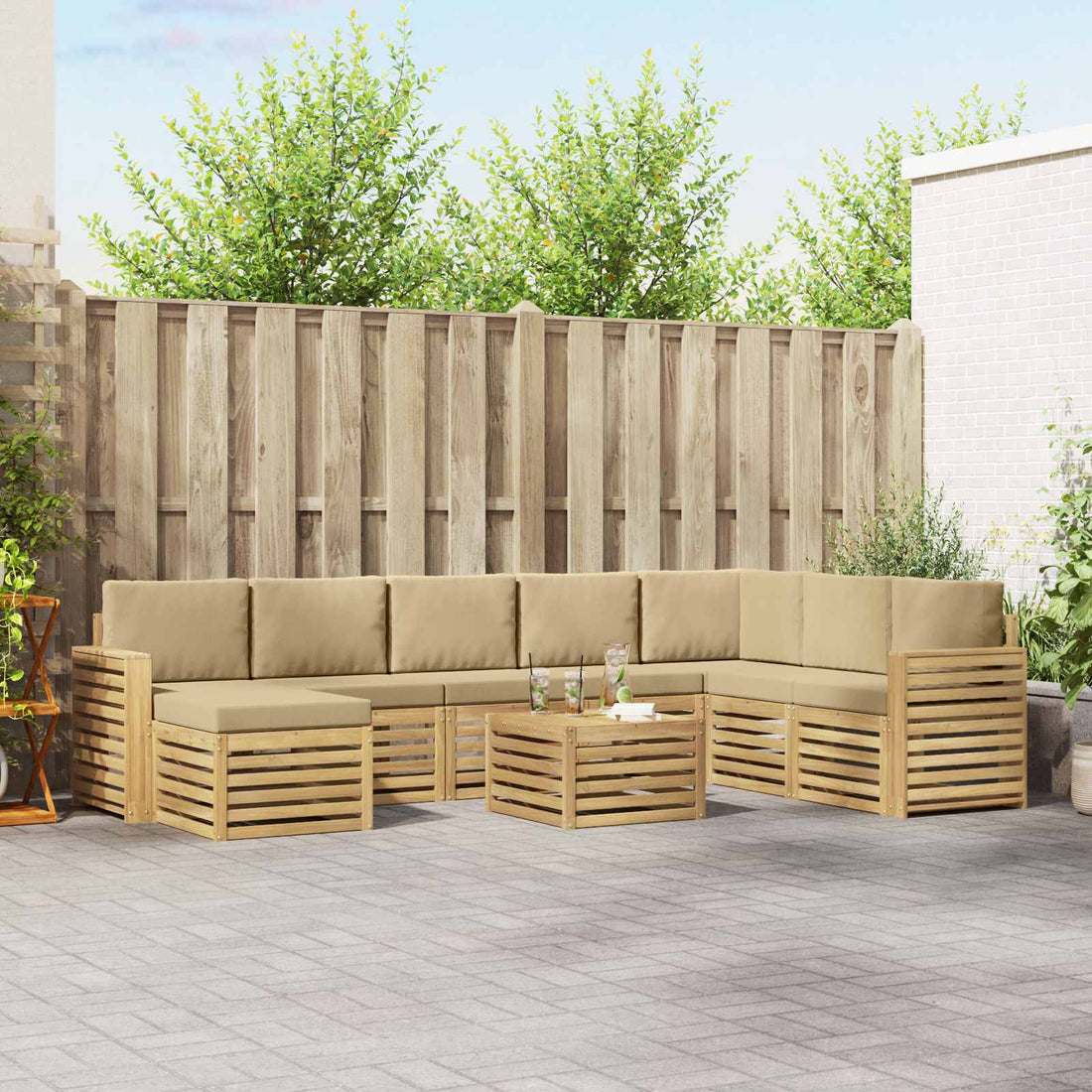 vidaXL Juegos de sofás Madera de Acacia Sólida