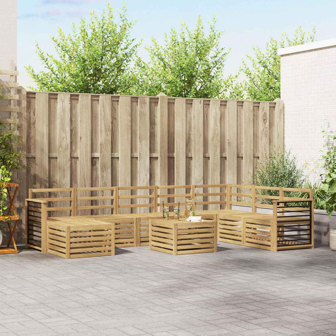 vidaXL Juegos de sofás Madera de Acacia Sólida