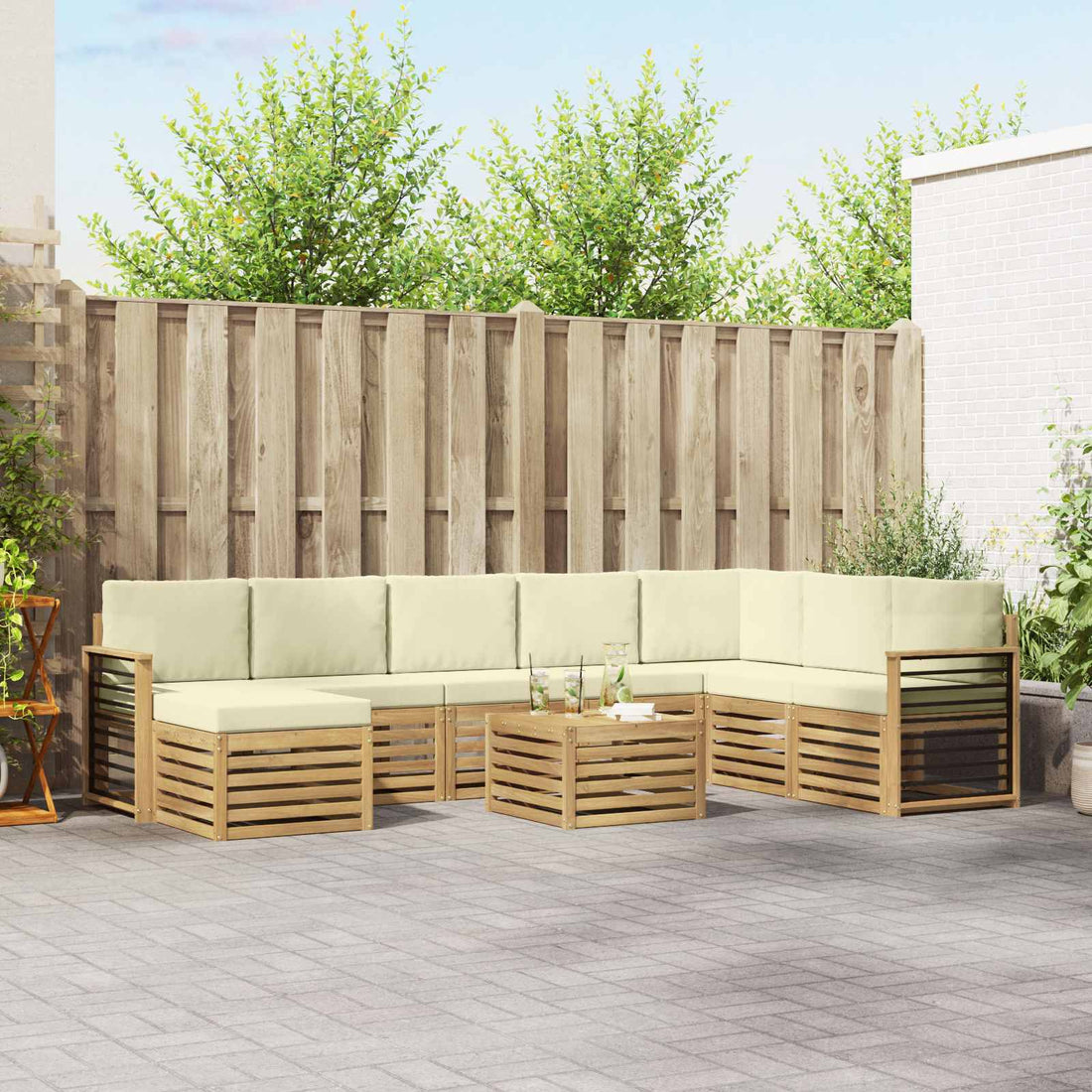 vidaXL Juegos de sofás Madera de Acacia Sólida