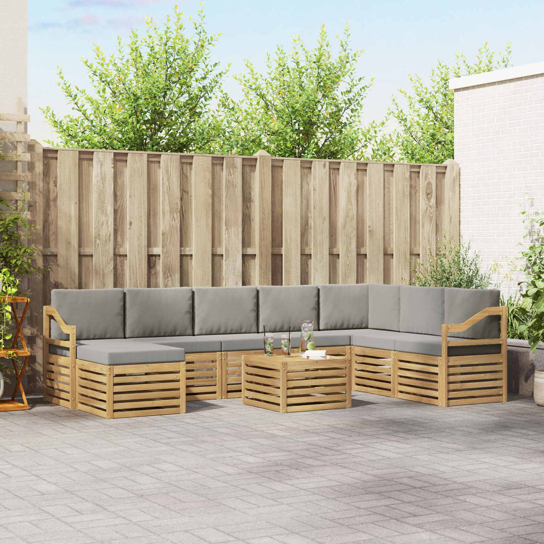 vidaXL Juegos de sofás Madera de Acacia Sólida