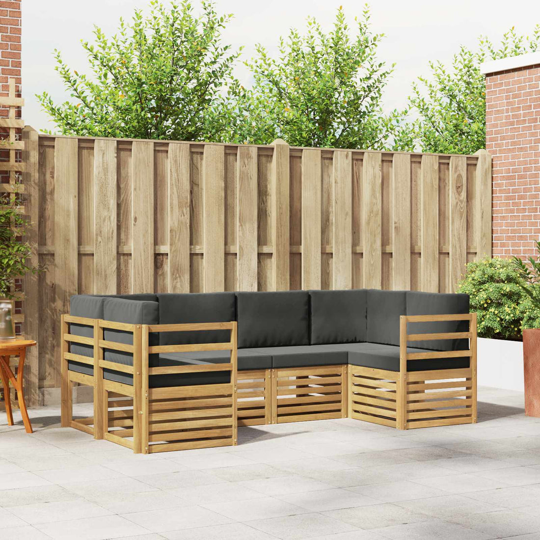 vidaXL Conjunto de sofás de exterior 6 uds. Blanco y Antracita