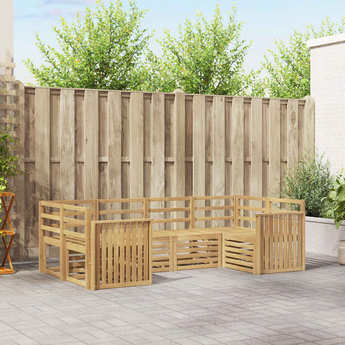 vidaXL Conjunto de sofás de exterior 6 uds. Blanco