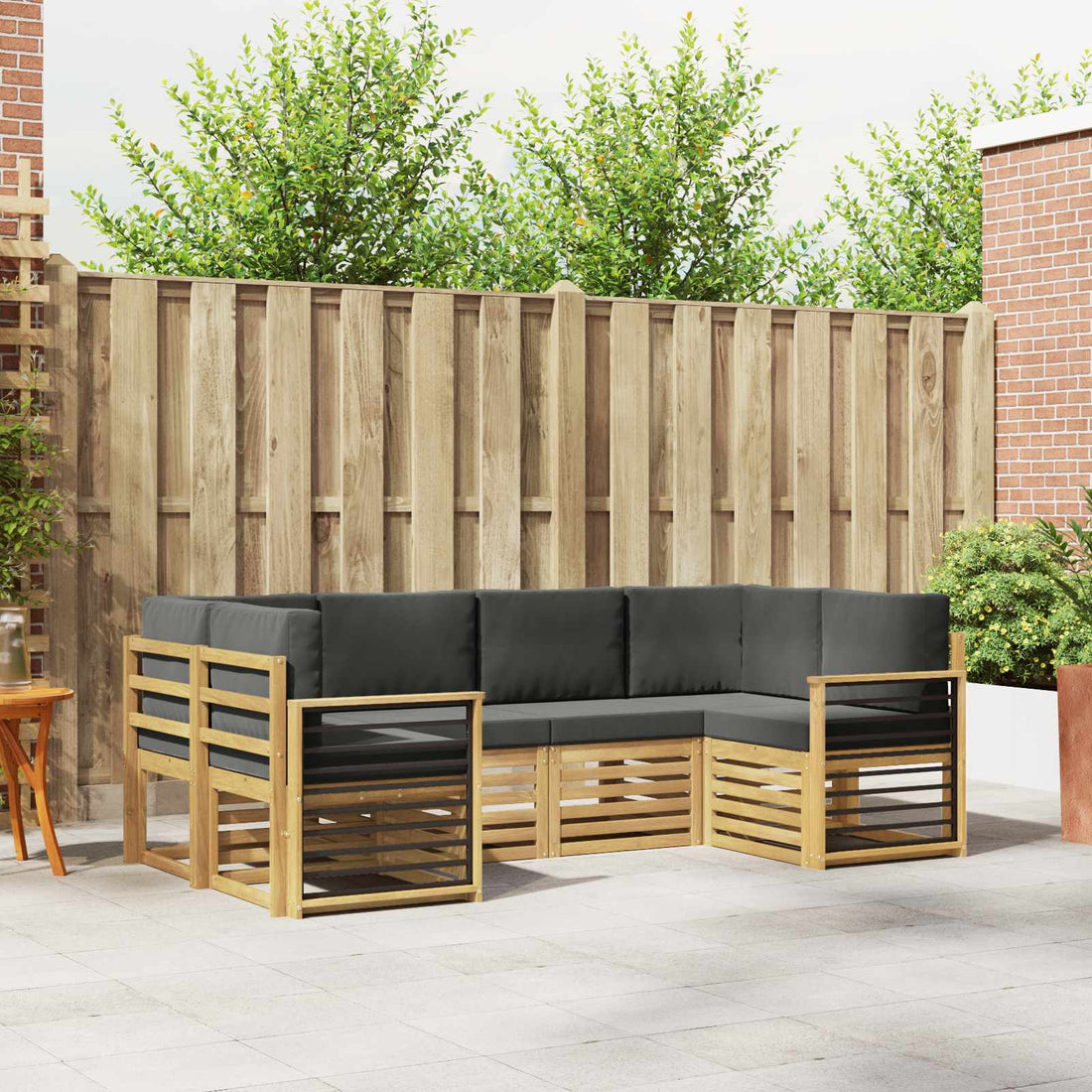 vidaXL Conjunto de sofás de exterior 6 uds. Blanco y Antracita